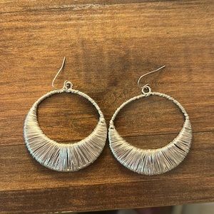 Wire wrapped silver earrings